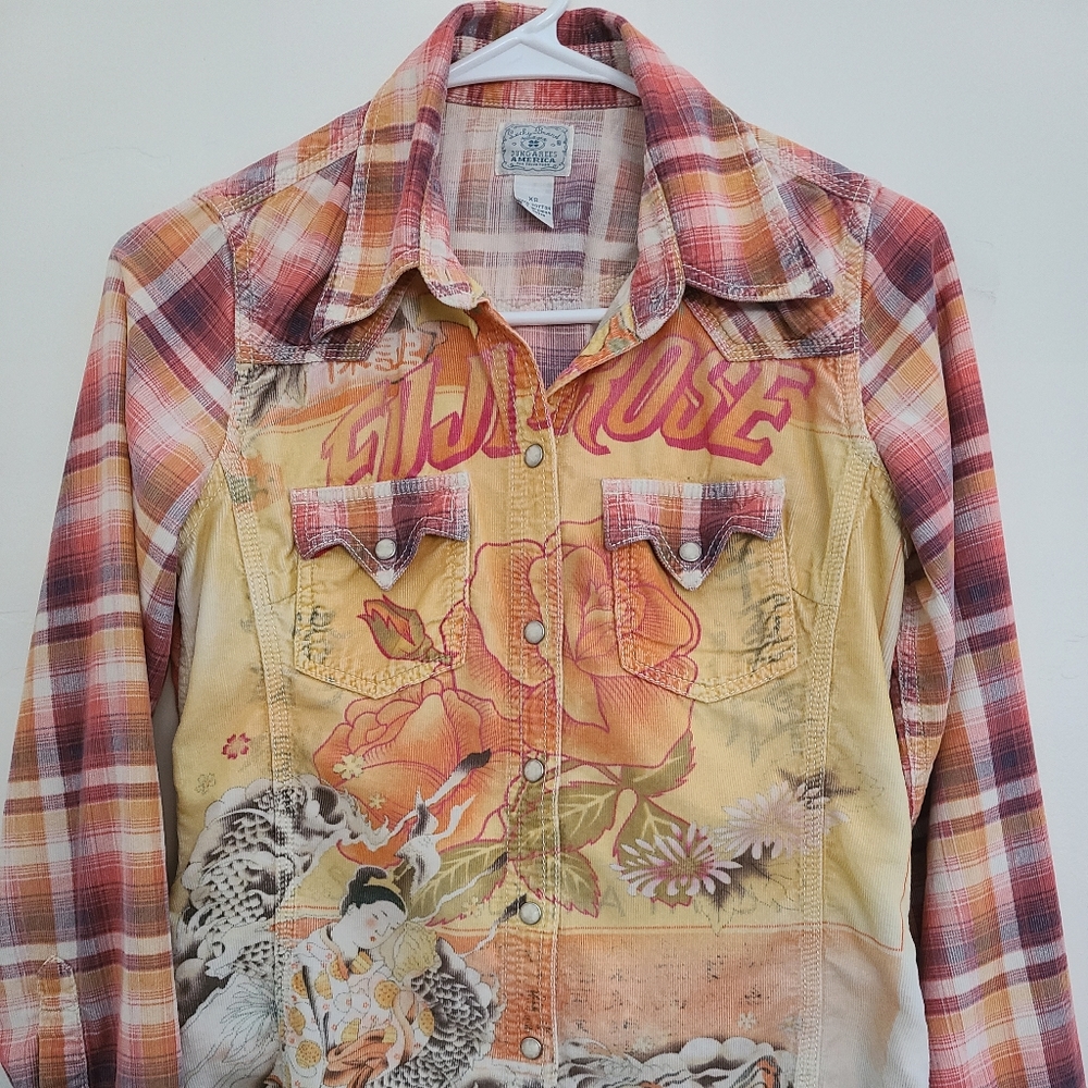 Vintage XS Lucky Brand Snap Up Western Top - Picture 2 of 7